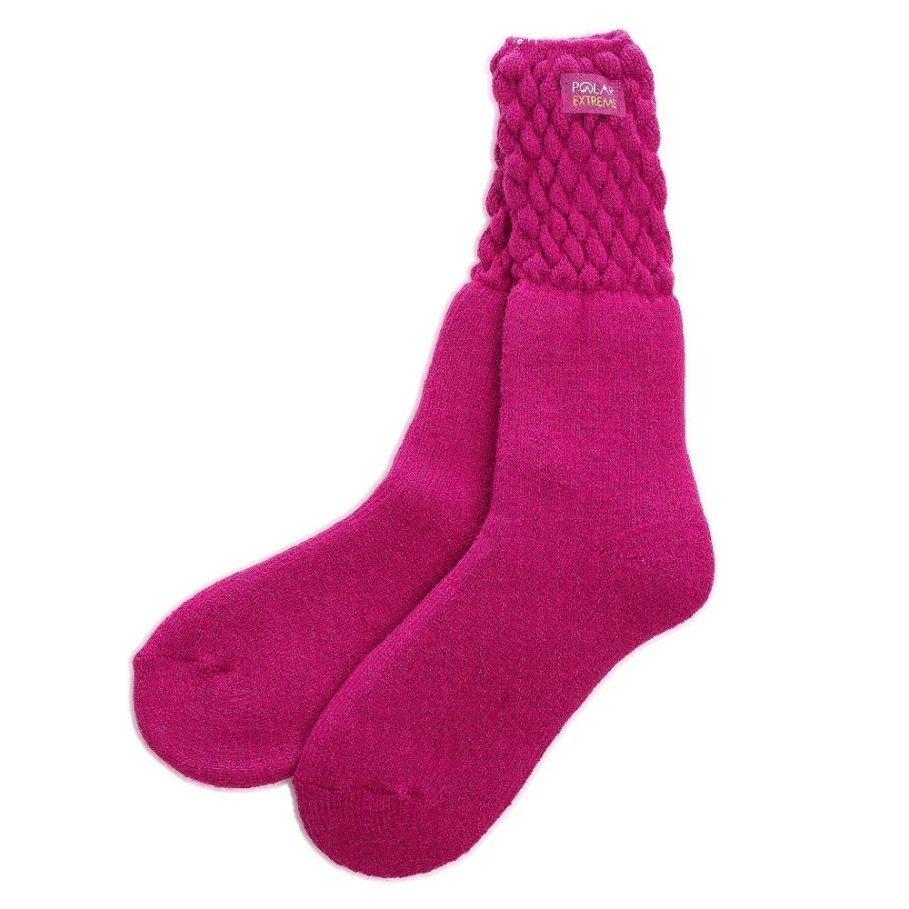 Black Textured Trim Thermal Crew Boots Socks